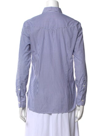 Officine Generale Striped Long Sleeve Button-Up Top