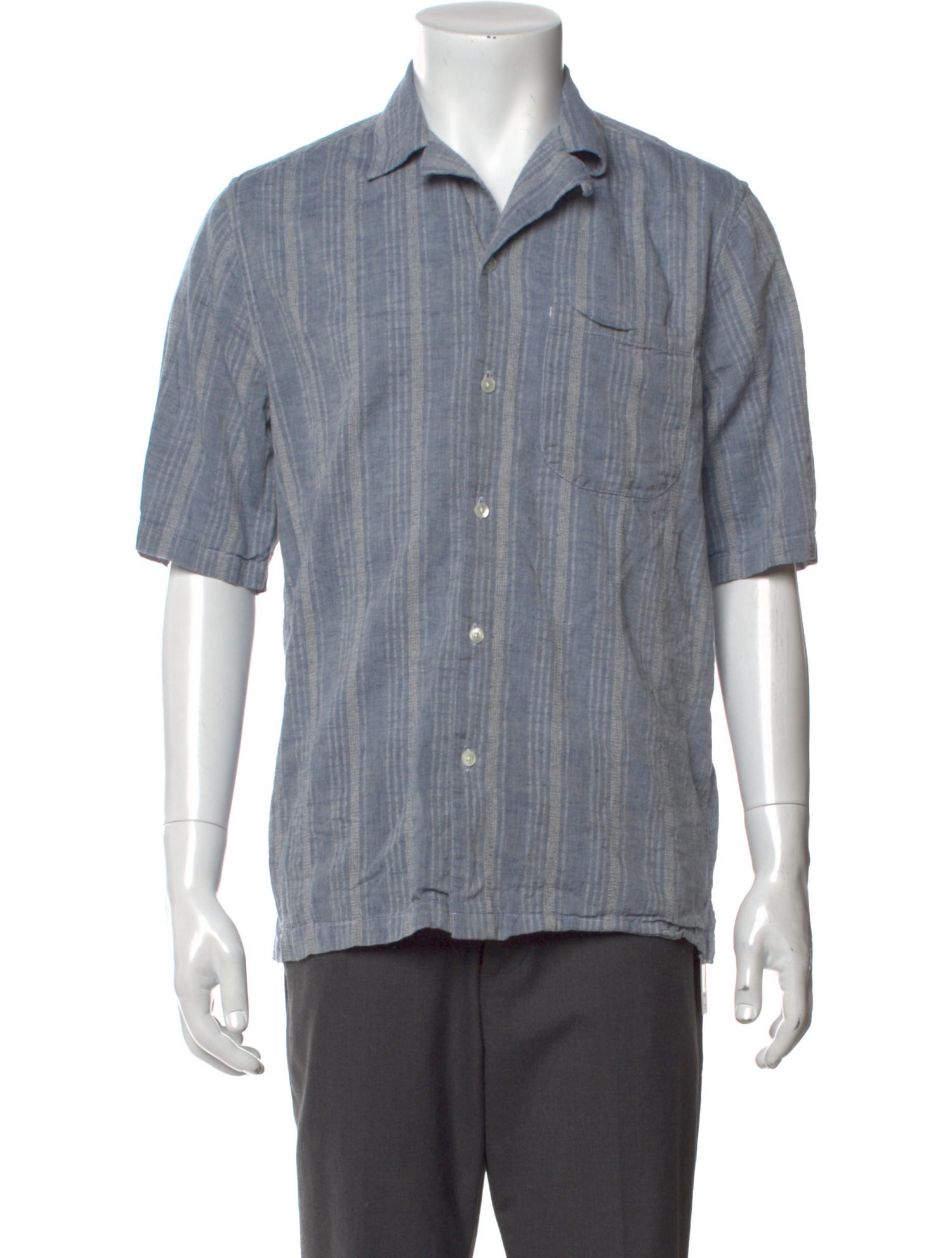 Officine Generale Striped Short Sleeve Shirt