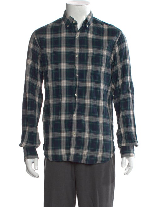 Officine Generale Plaid Print Long Sleeve Shirt
