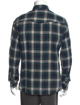 Officine Generale Plaid Print Long Sleeve Shirt