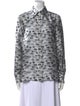 Officine Generale Silk Printed Button-Up Top