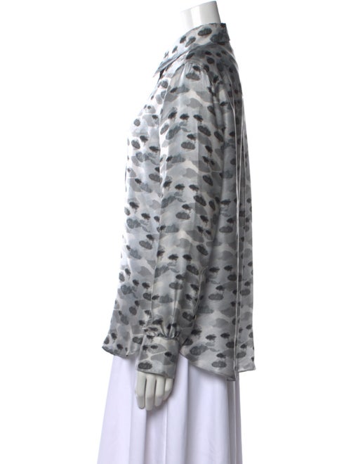 Officine Generale Silk Printed Button-Up Top