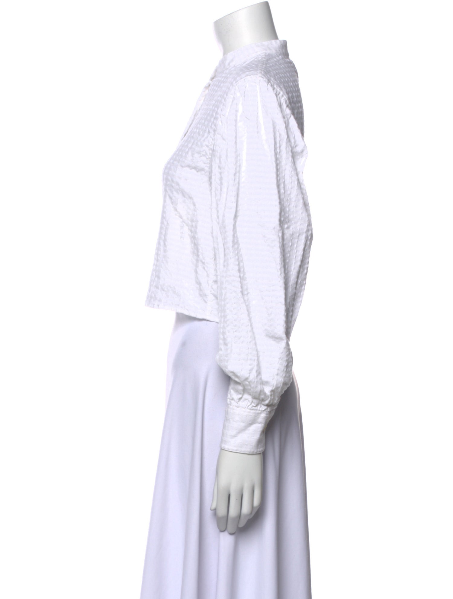 Officine Generale Mock Neck Long Sleeve Crop Top