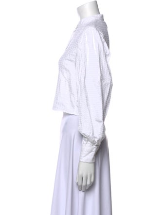 Officine Generale Mock Neck Long Sleeve Crop Top