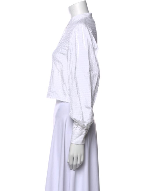 Officine Generale Mock Neck Long Sleeve Crop Top