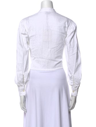 Officine Generale Mock Neck Long Sleeve Crop Top