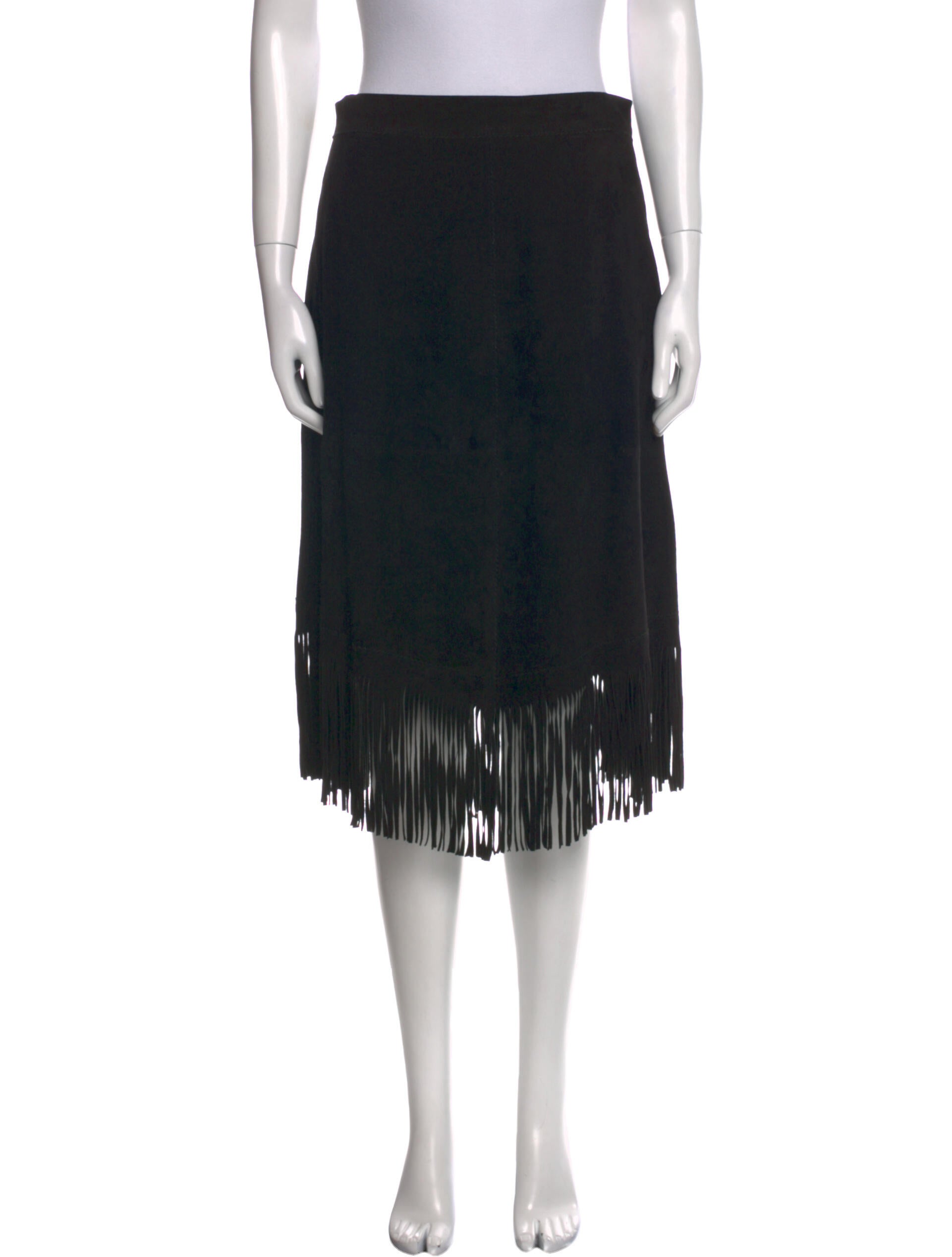 Officine Generale Goat Leather Knee-Length Skirt