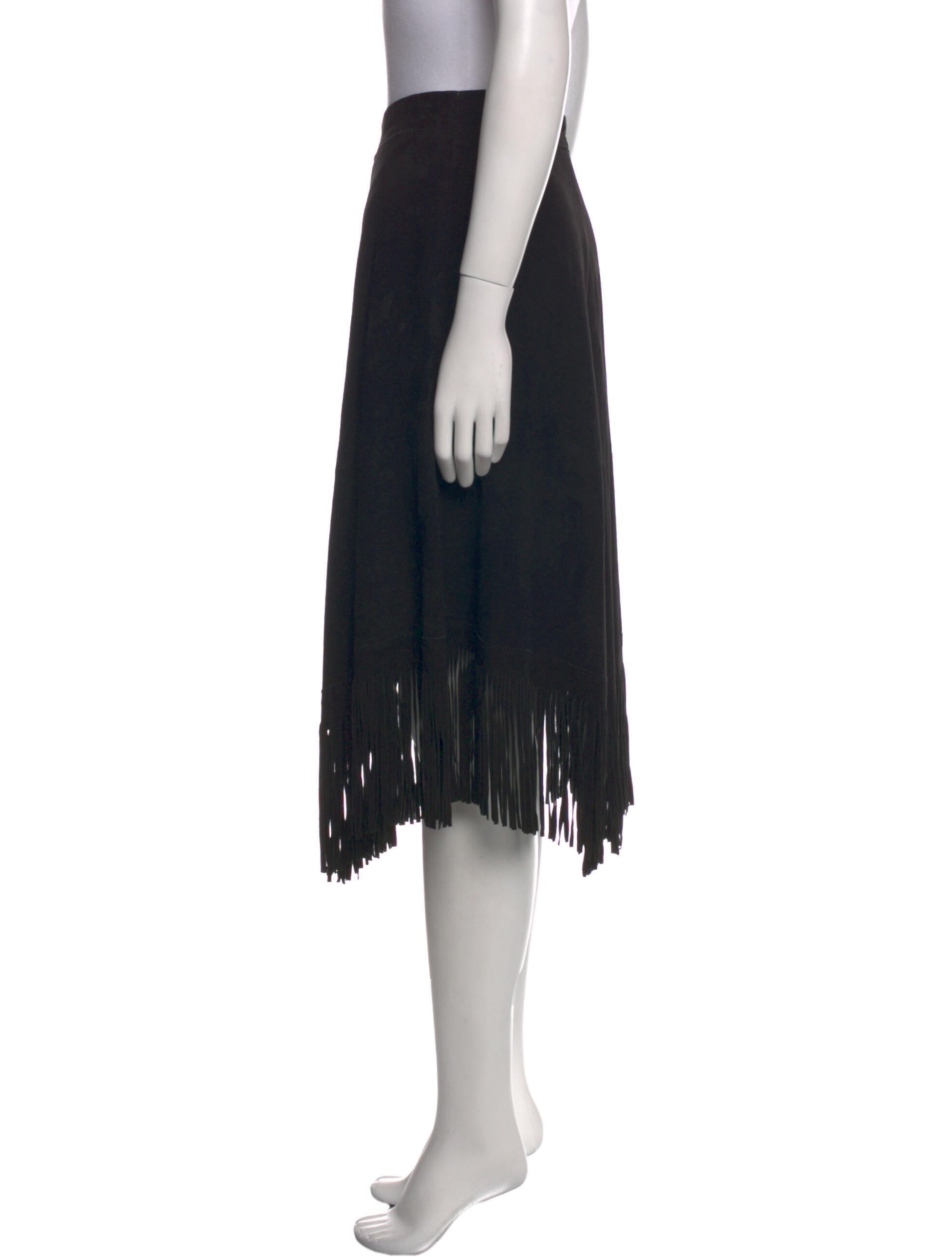 Officine Generale Goat Leather Knee-Length Skirt