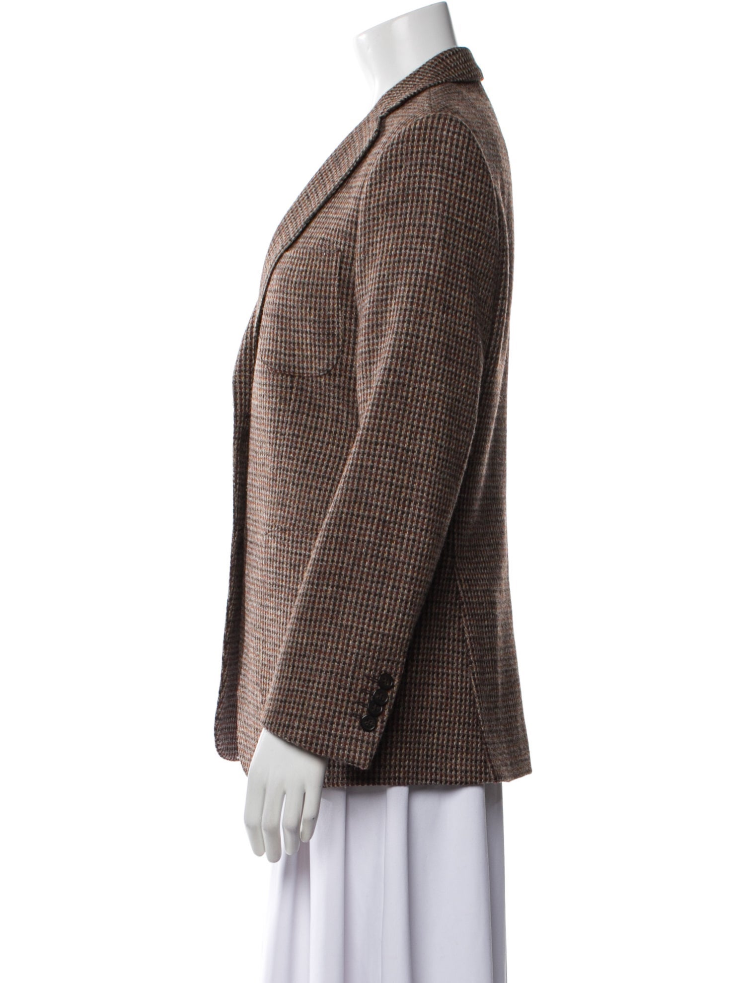 Officine Generale Wool Plaid Print Blazer