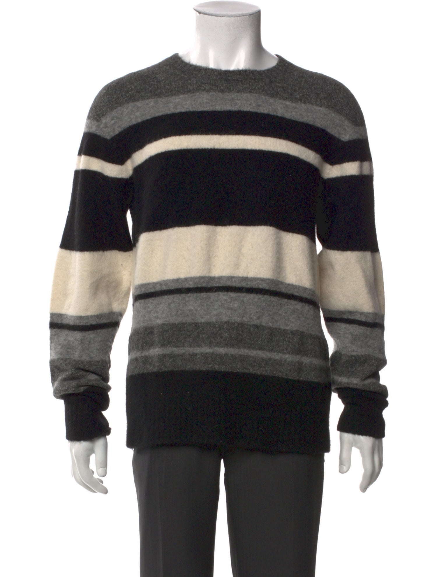 Officine Generale Striped Crew Neck Pullover
