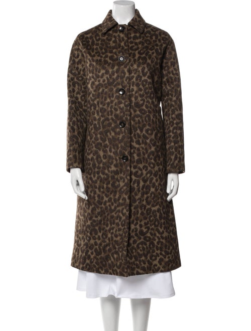 Officine Generale Alpaca Animal Print Trench Coat