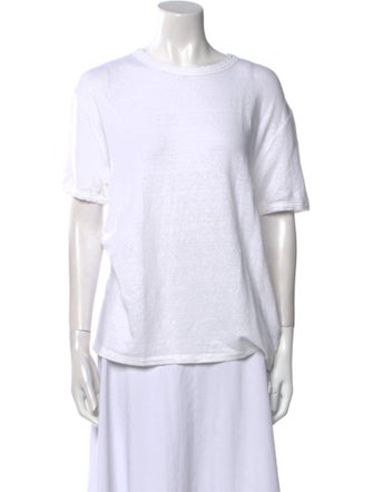 Officine Generale Linen Scoop Neck T-Shirt
