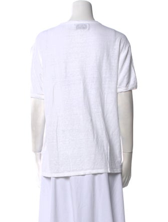 Officine Generale Linen Scoop Neck T-Shirt