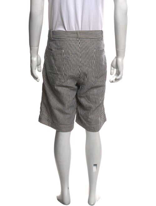 Officine Generale Striped Flat Front Shorts