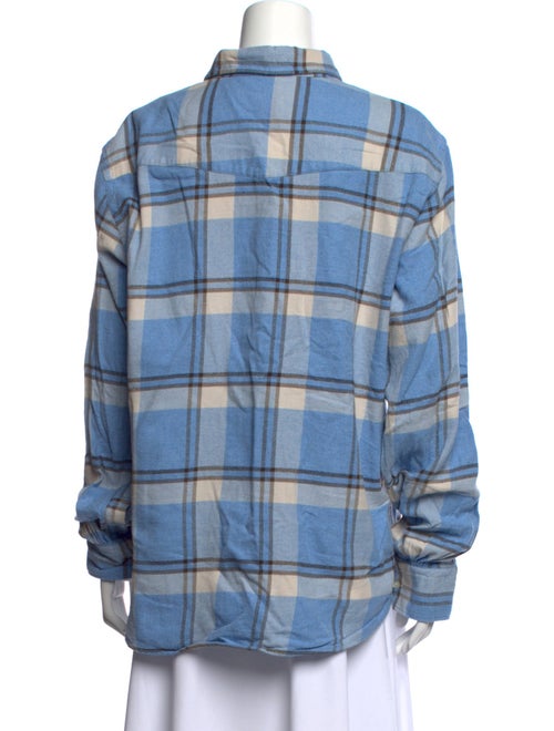 Officine Generale Plaid Print Long Sleeve Button-Up Top