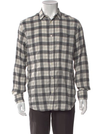 Officine Generale Plaid Print Long Sleeve Shirt