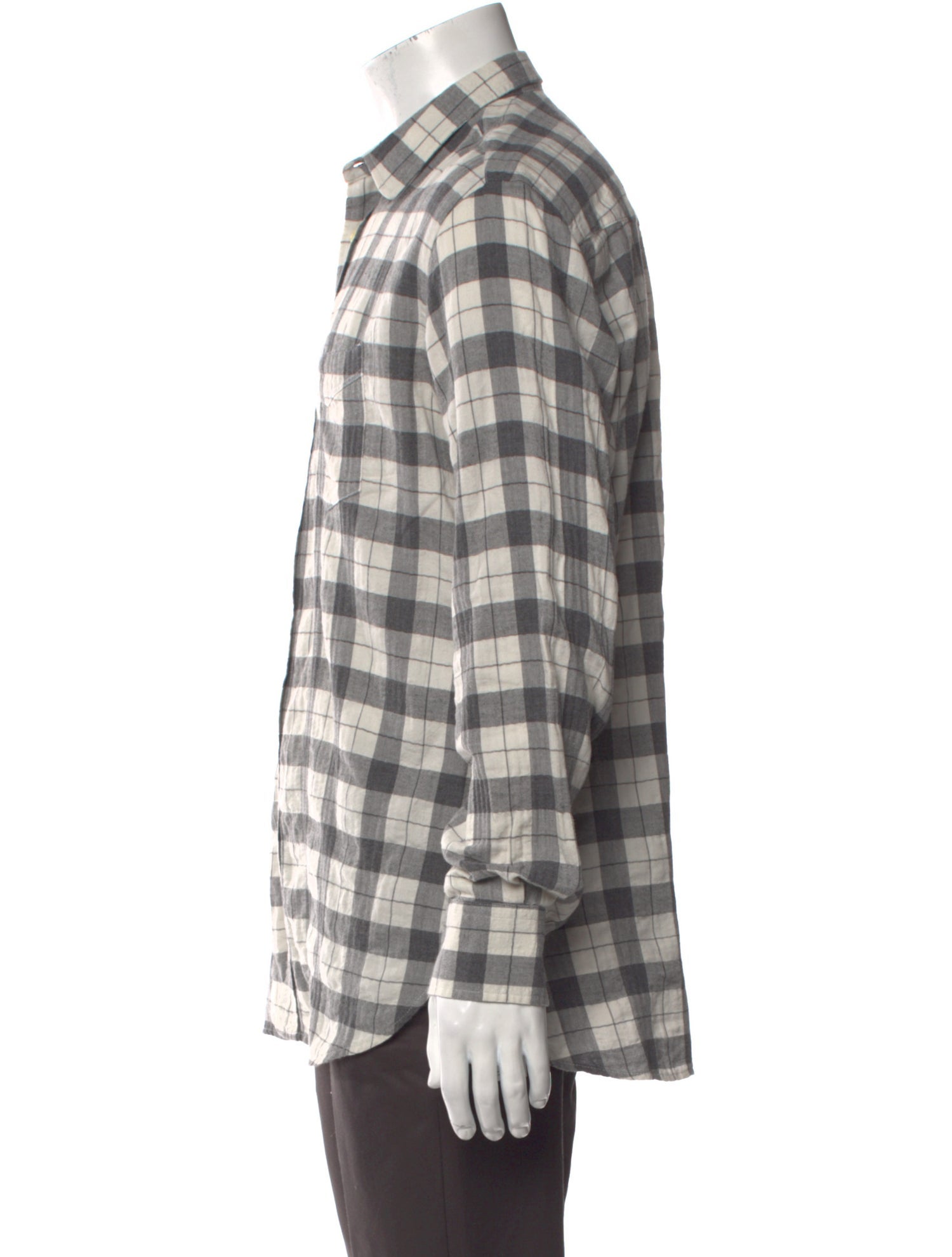 Officine Generale Plaid Print Long Sleeve Shirt