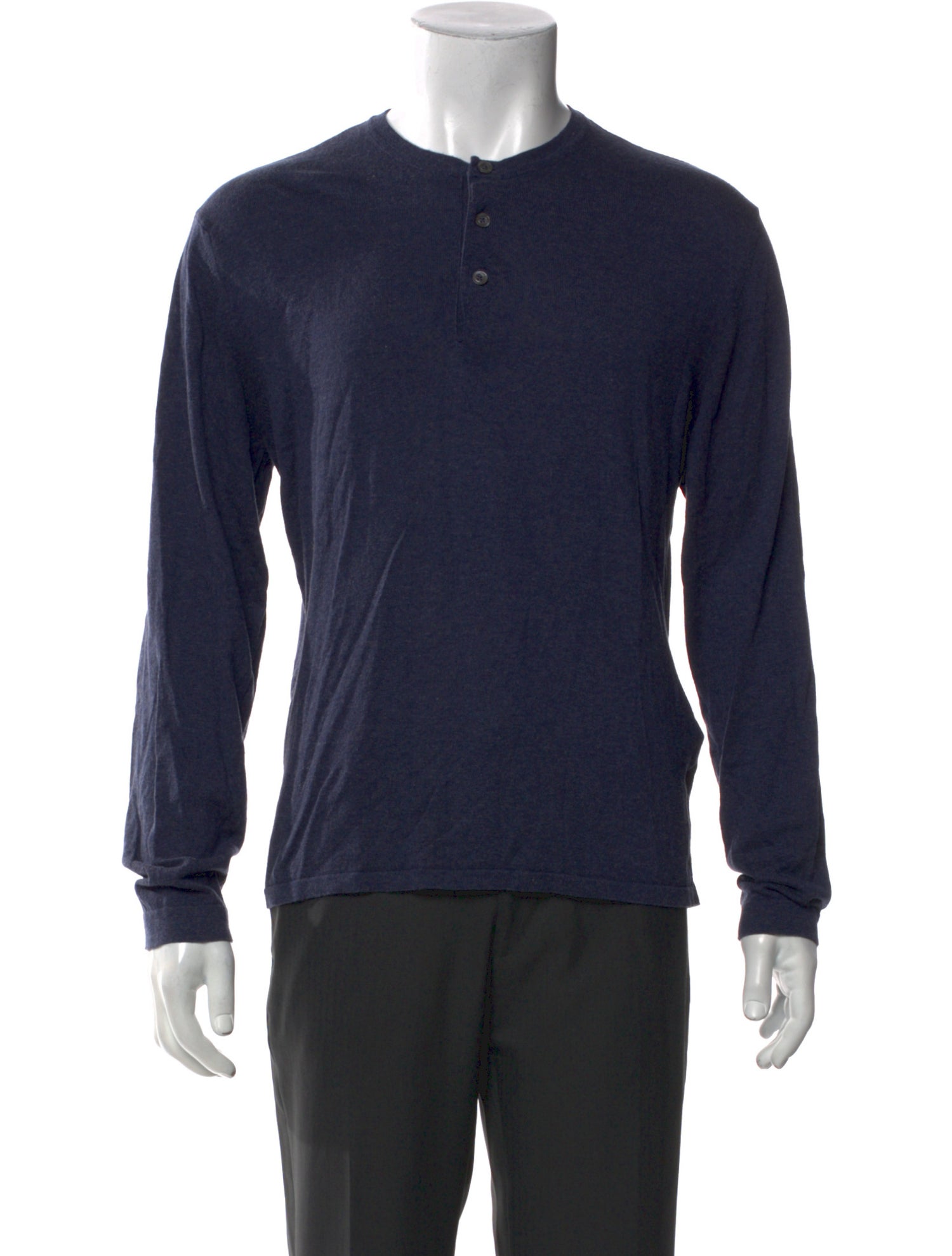 Officine Generale Crew Neck Long Sleeve Polo Shirt