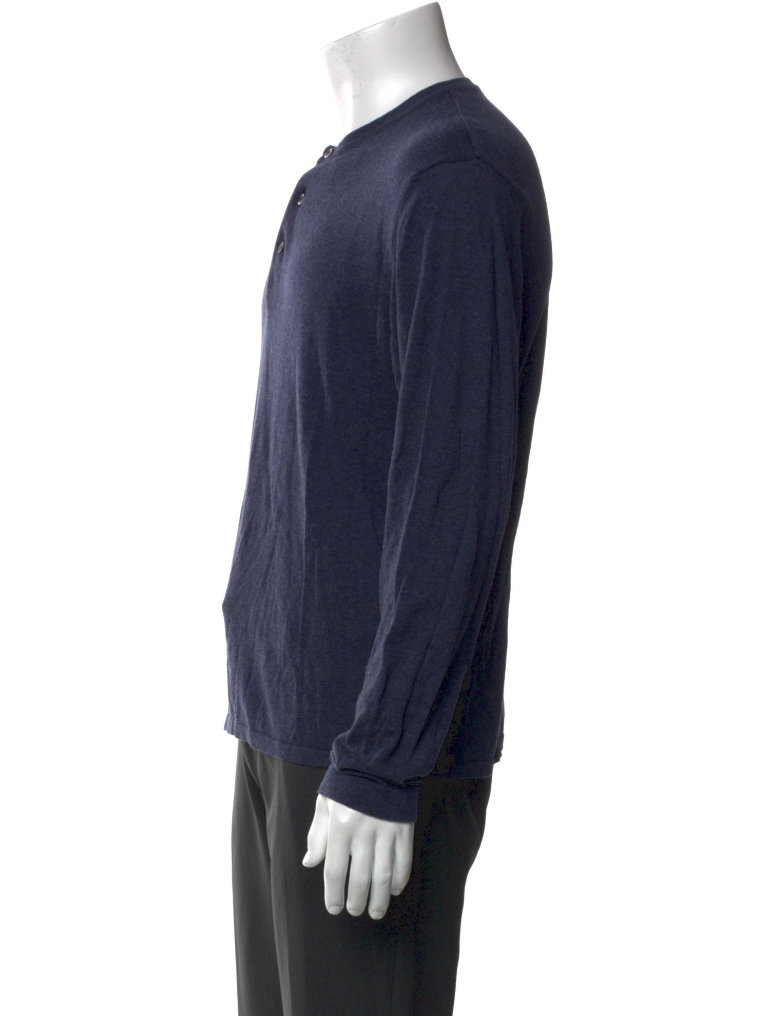 Officine Generale Crew Neck Long Sleeve Polo Shirt