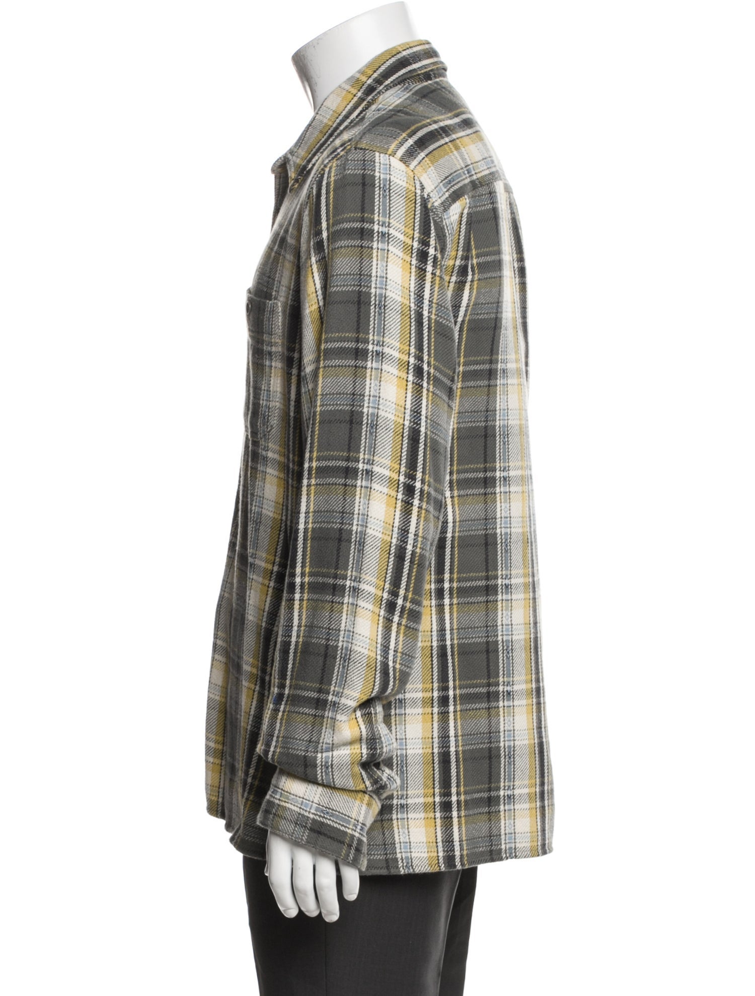 Officine Generale Plaid Print Long Sleeve Shirt