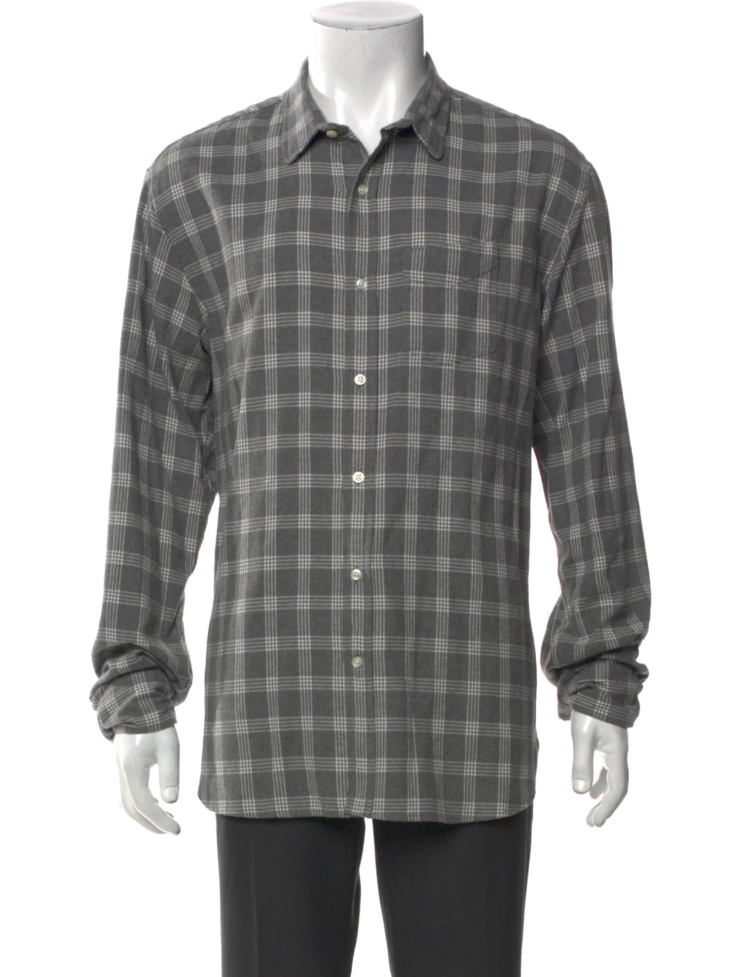 Officine Generale Plaid Print Long Sleeve Shirt