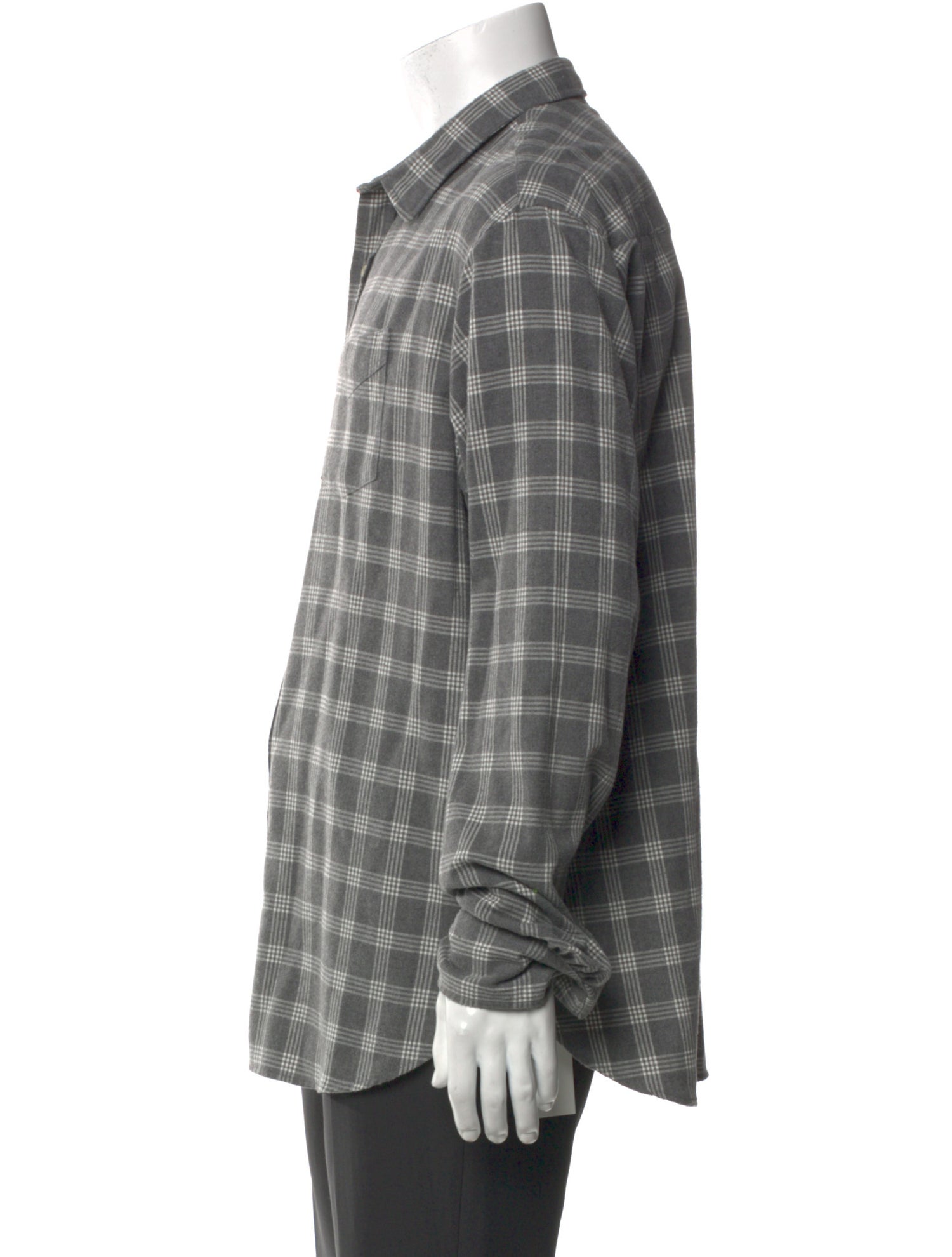 Officine Generale Plaid Print Long Sleeve Shirt