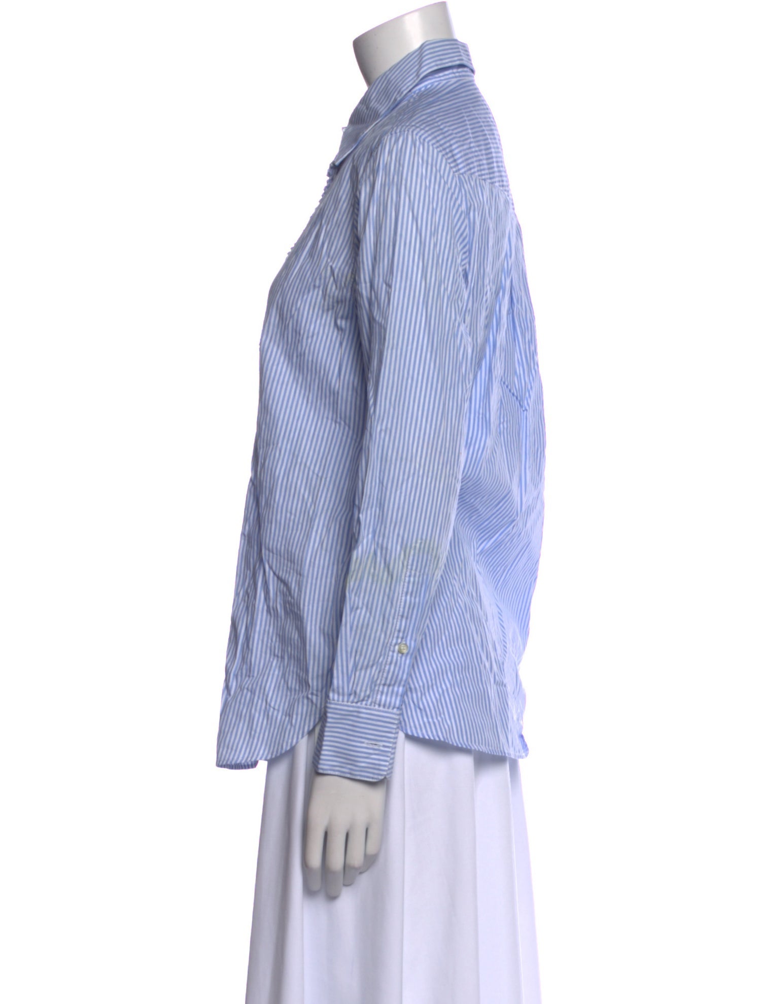 Officine Generale Striped Long Sleeve Button-Up Top