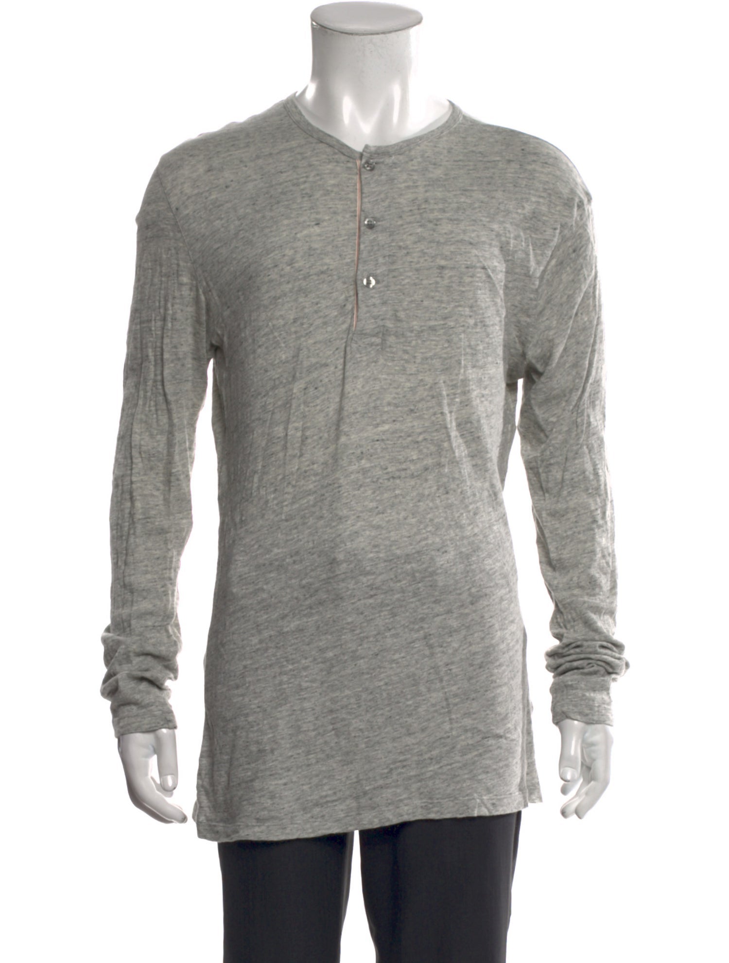 Officine Generale Crew Neck Long Sleeve Henley