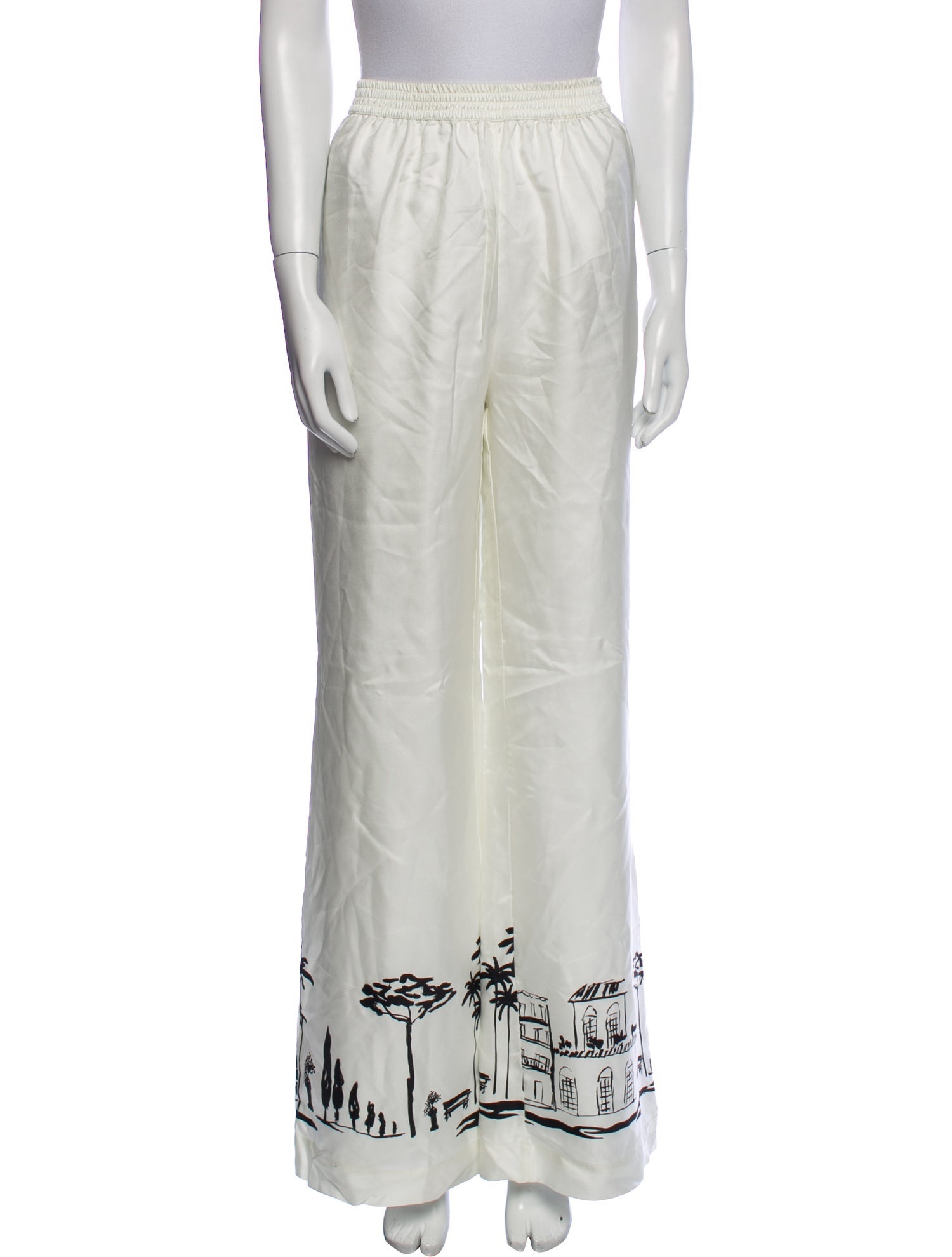 Officine Generale Silk Wide Leg Pants