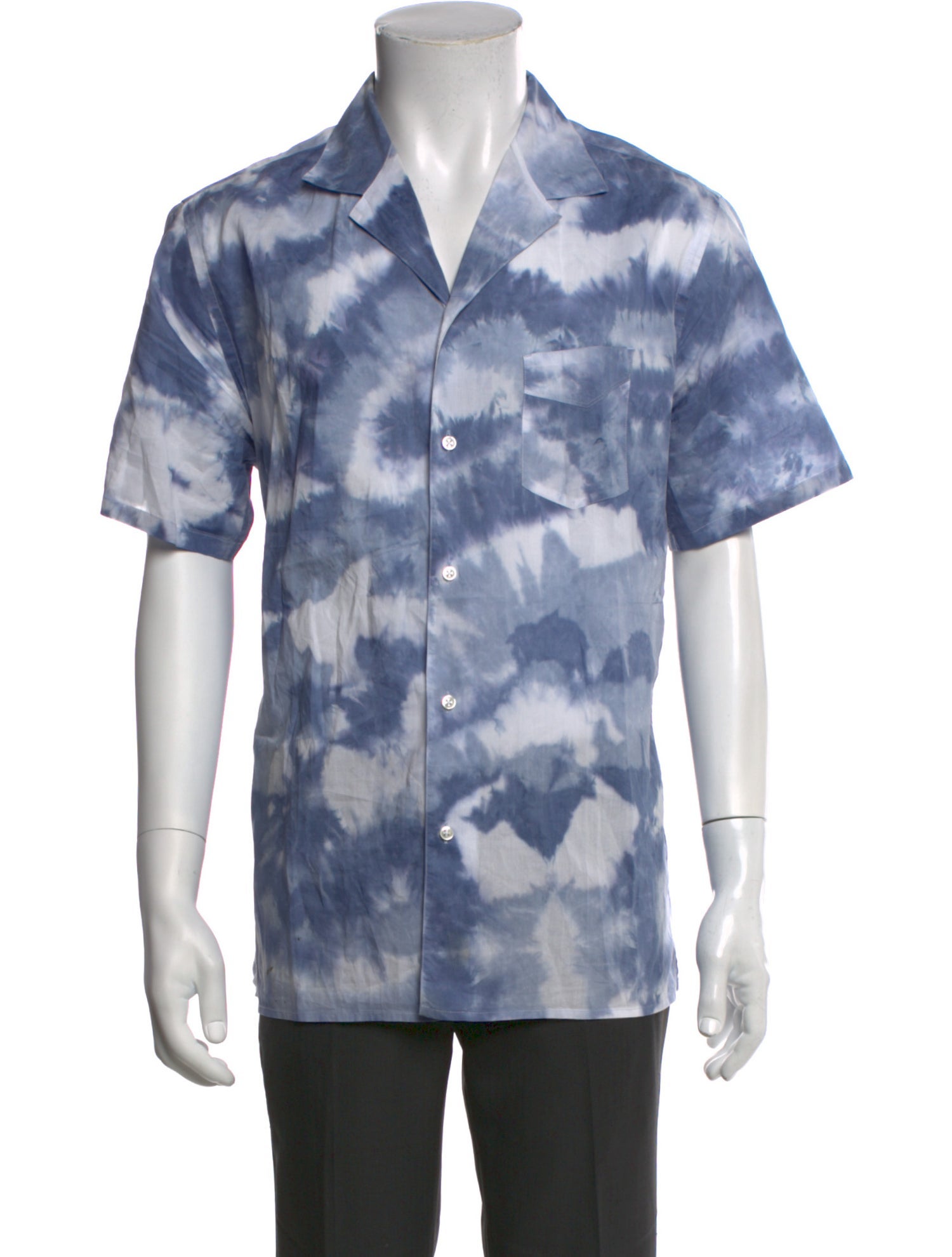 Officine Generale Tie-Dye Print Short Sleeve Shirt