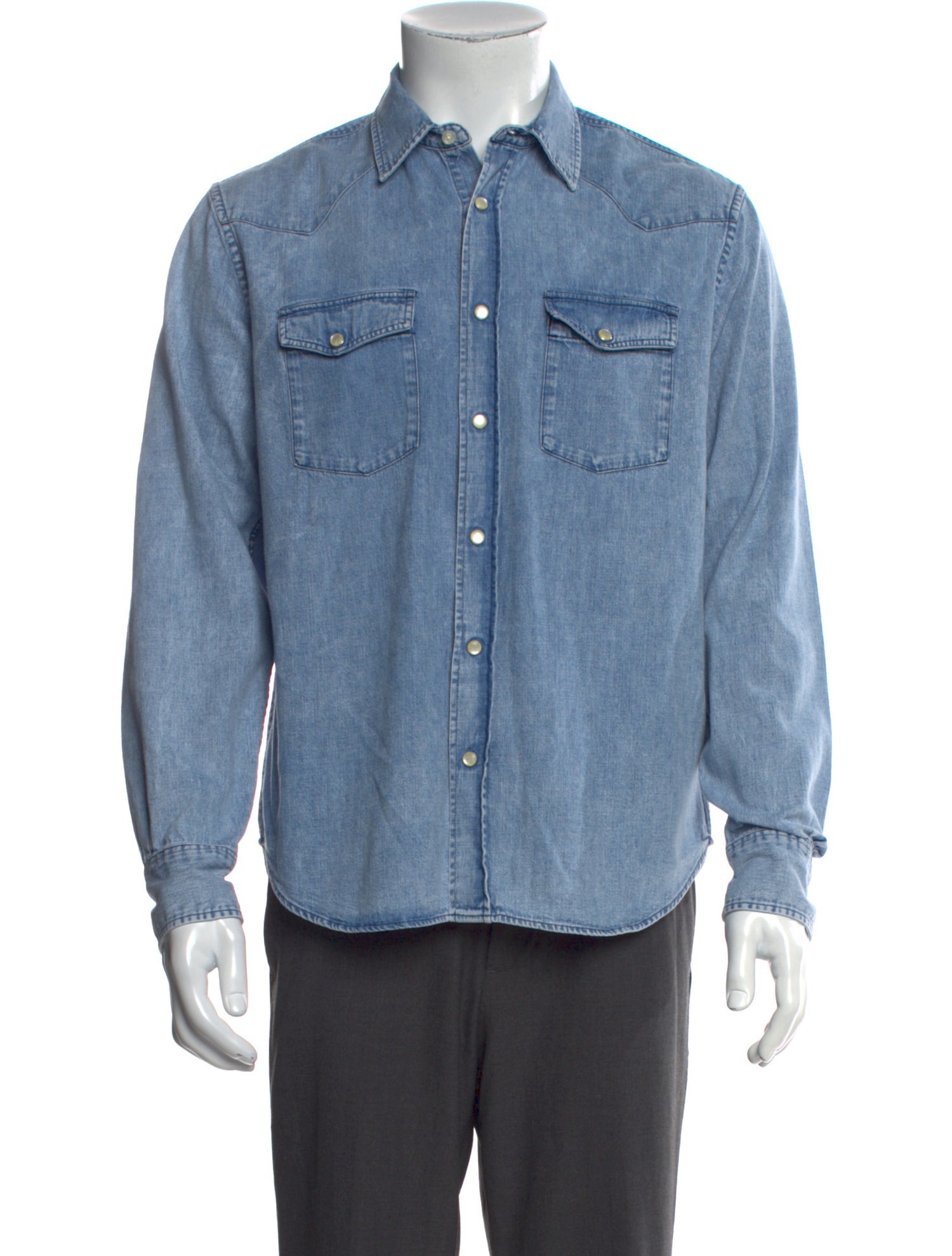 Officine Generale Long Sleeve Denim Shirt