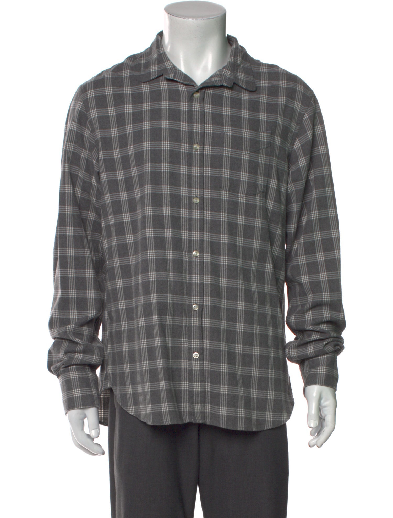 Officine Generale Plaid Print Long Sleeve Shirt
