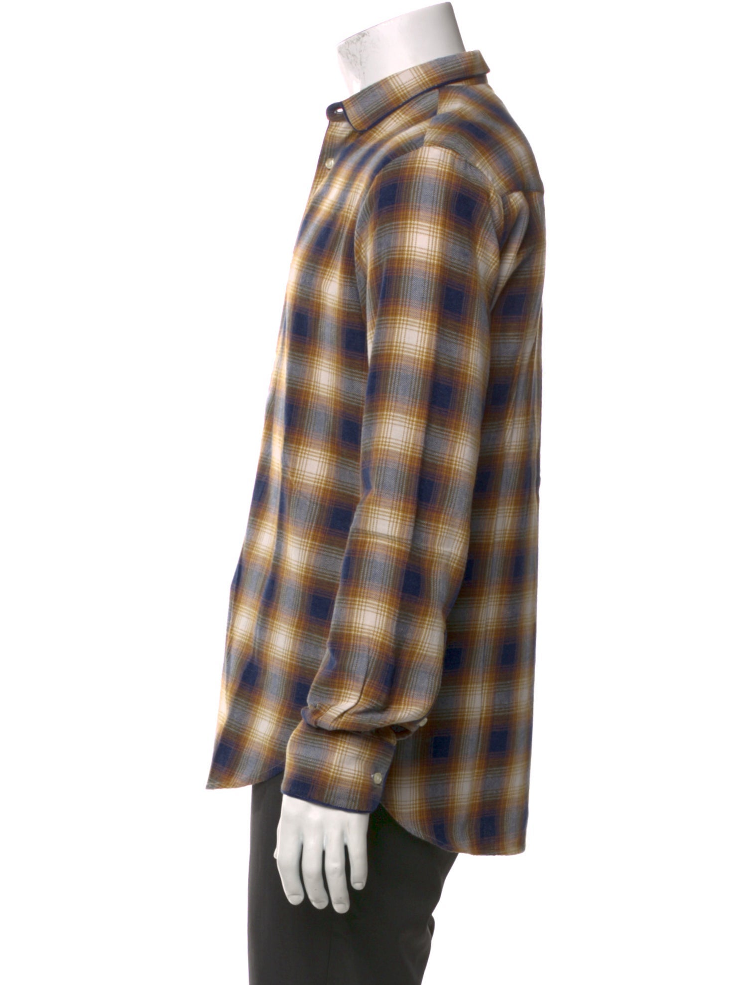 Officine Generale Plaid Print Long Sleeve Shirt