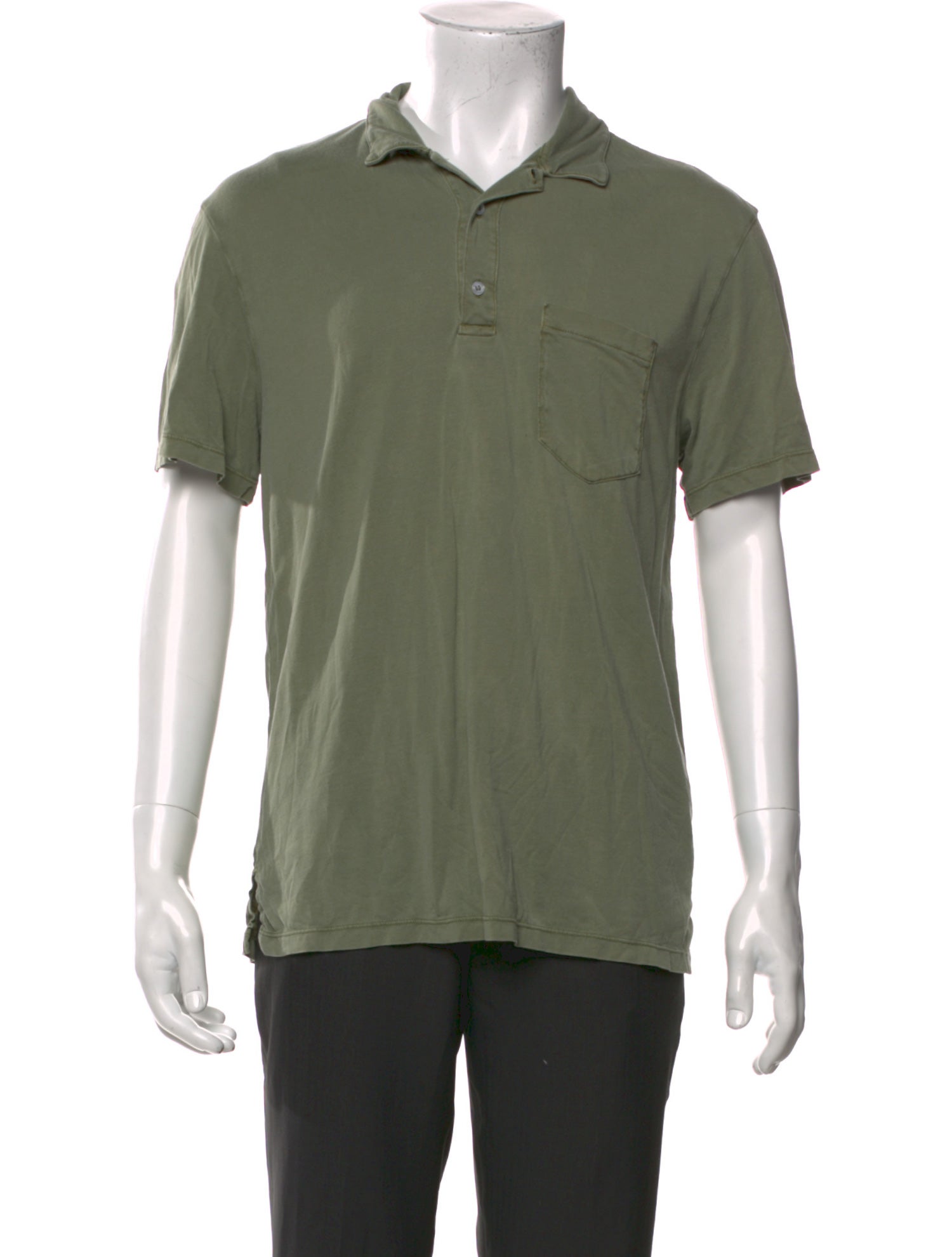 Officine Generale V-Neck Short Sleeve Polo Shirt