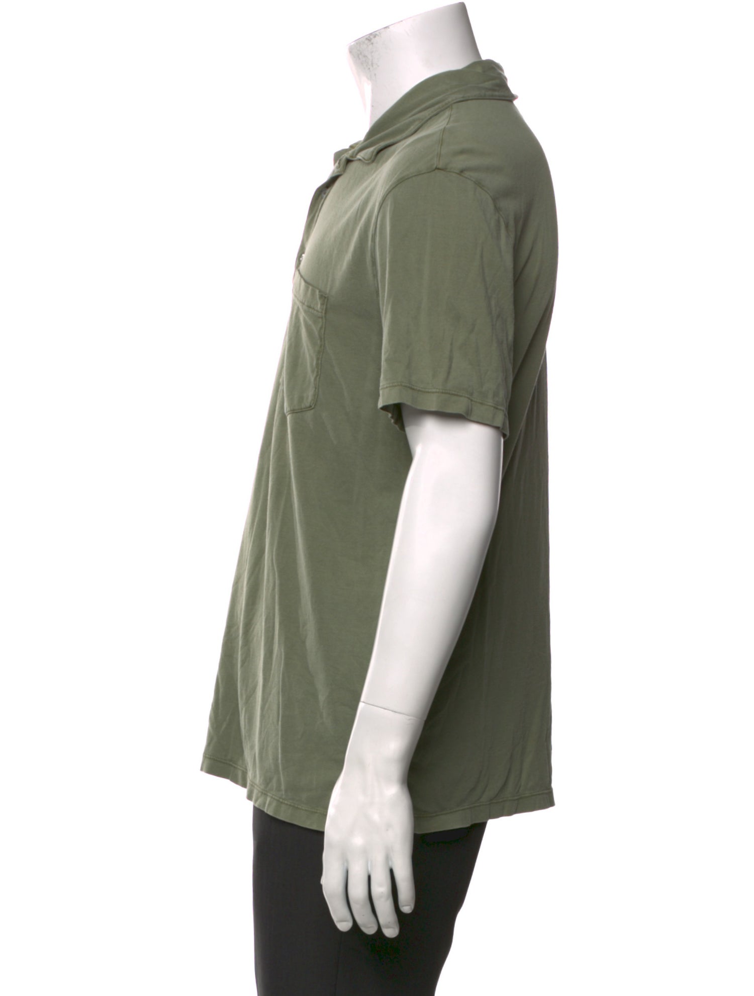 Officine Generale V-Neck Short Sleeve Polo Shirt