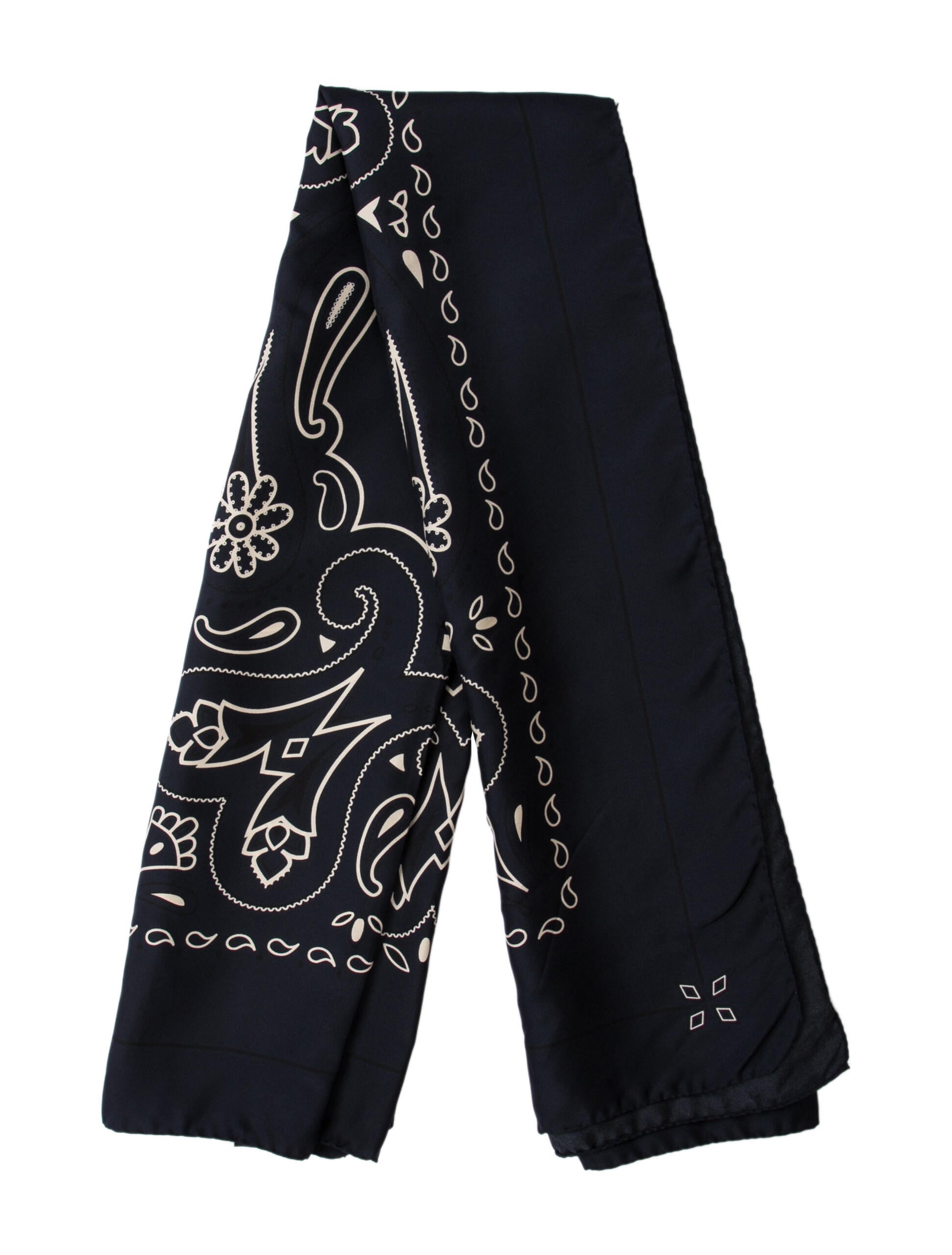 Officine Generale 'Pursuit of Happiness' Striped Harness Paisley Print Scarf