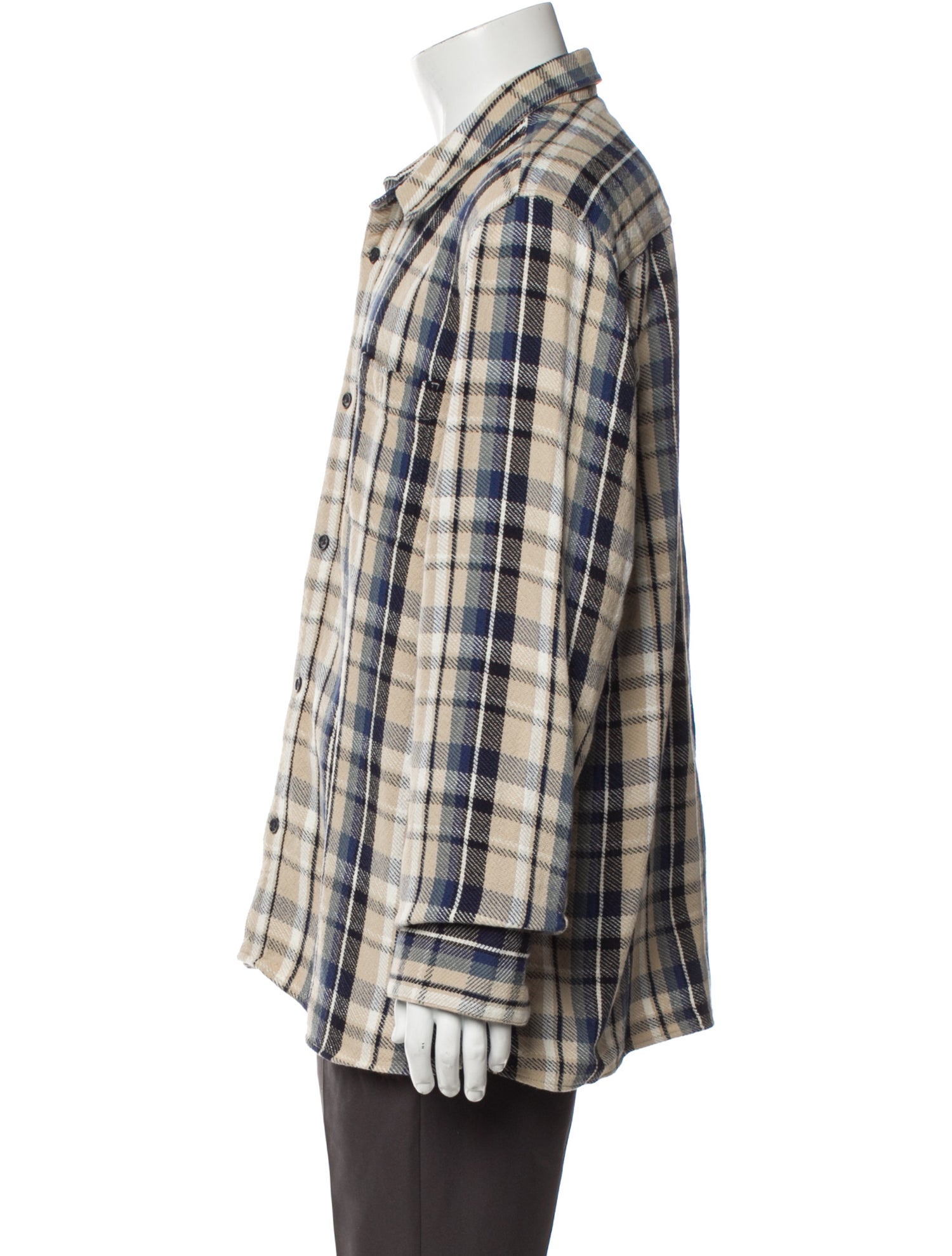 Officine Generale Plaid Print Long Sleeve Shirt