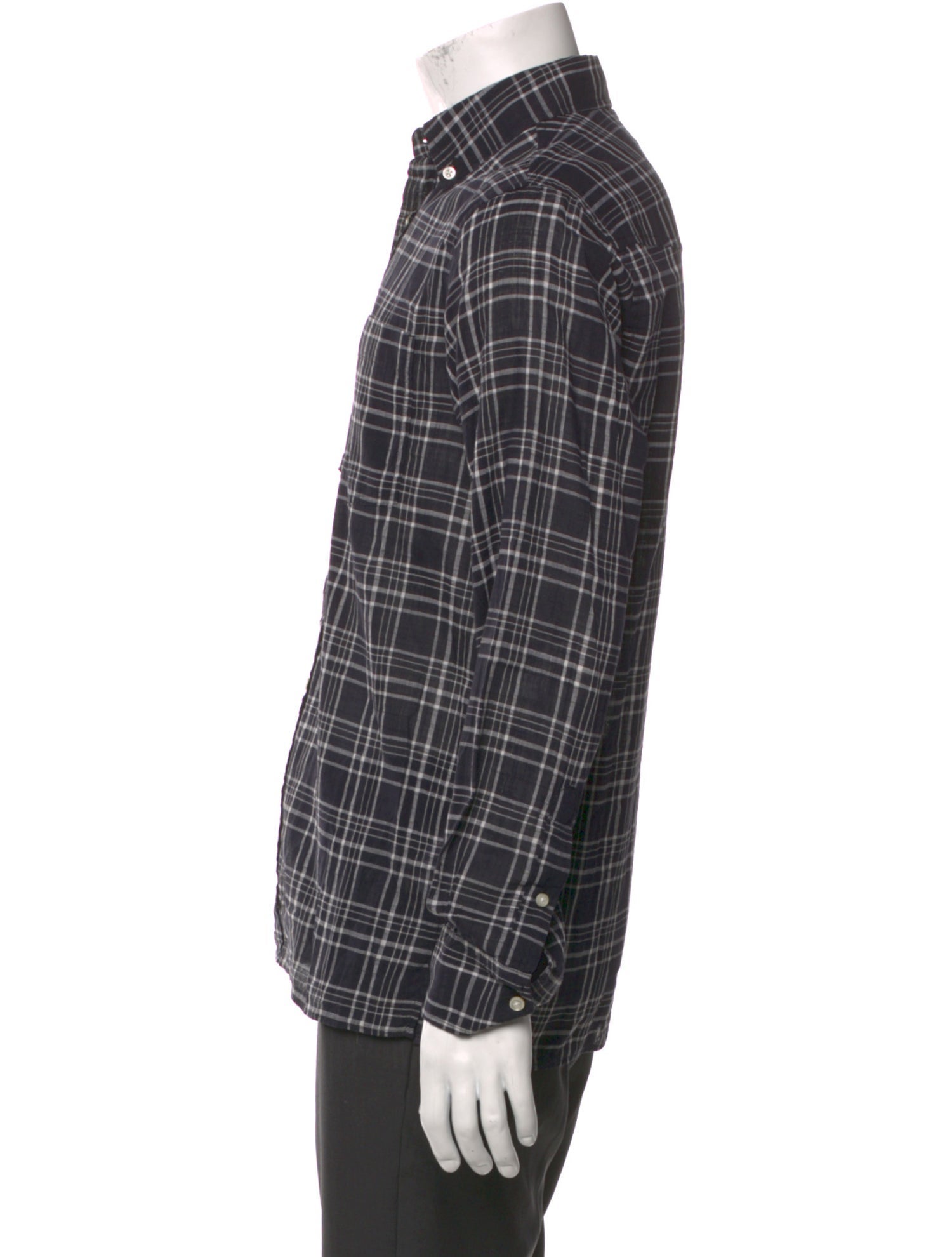 Officine Generale Plaid Print Long Sleeve Shirt