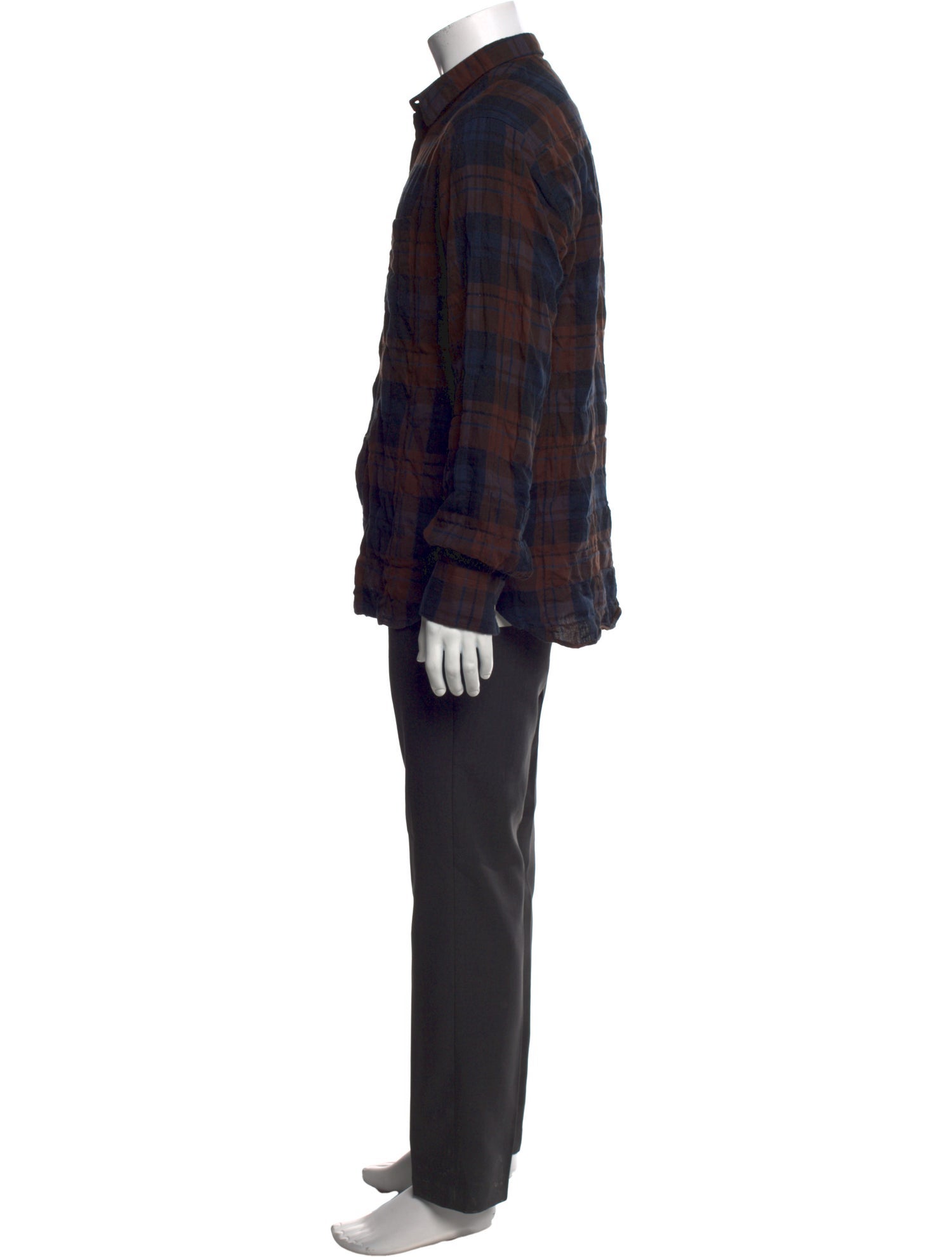 Officine Generale Plaid Print Long Sleeve Dress Shirt