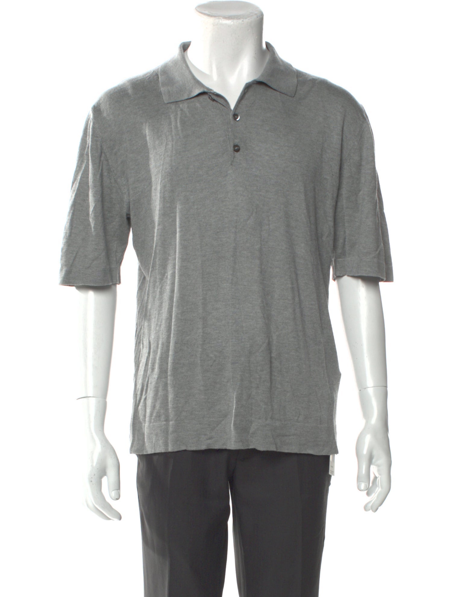 Officine Generale V-Neck Short Sleeve Polo Shirt