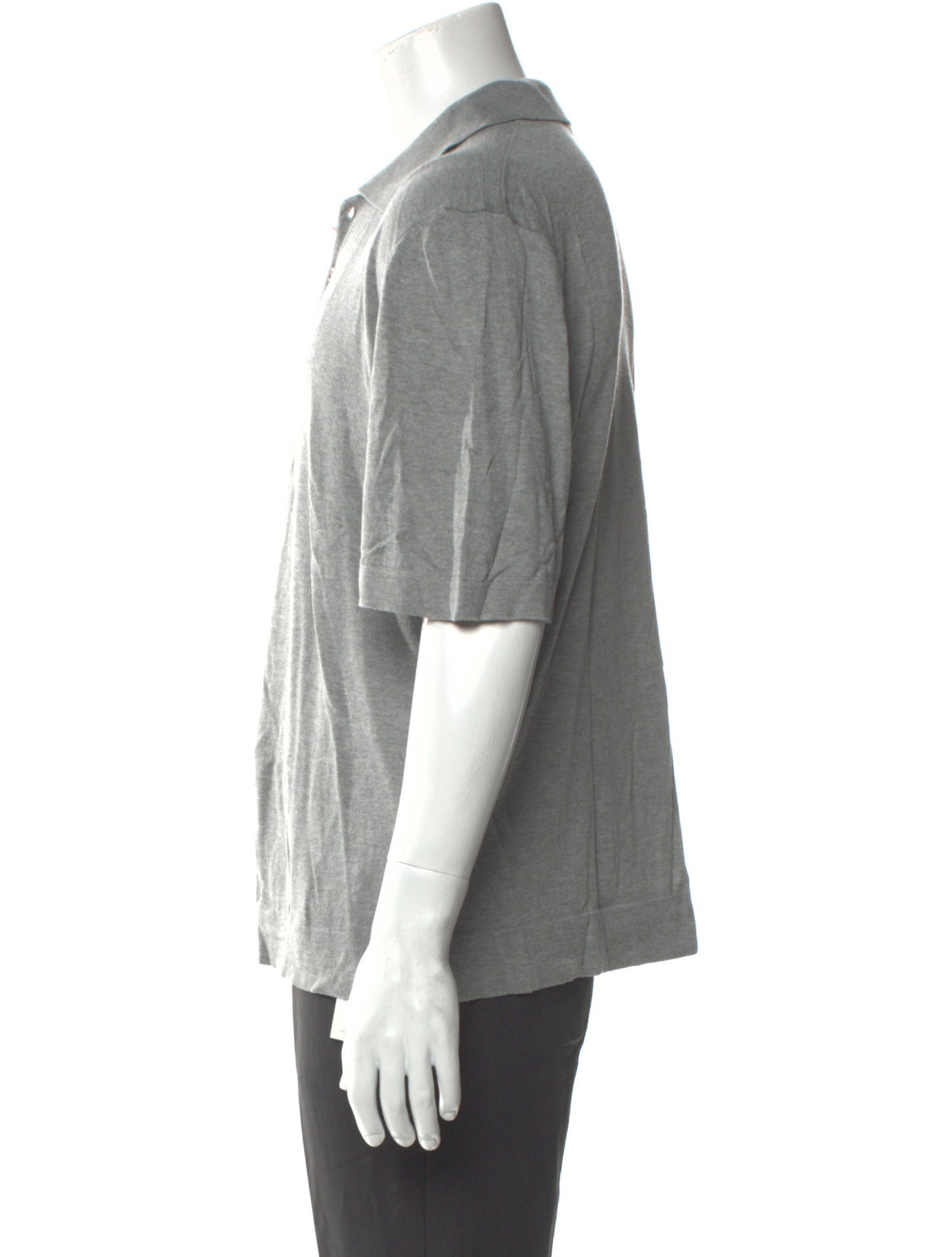 Officine Generale V-Neck Short Sleeve Polo Shirt