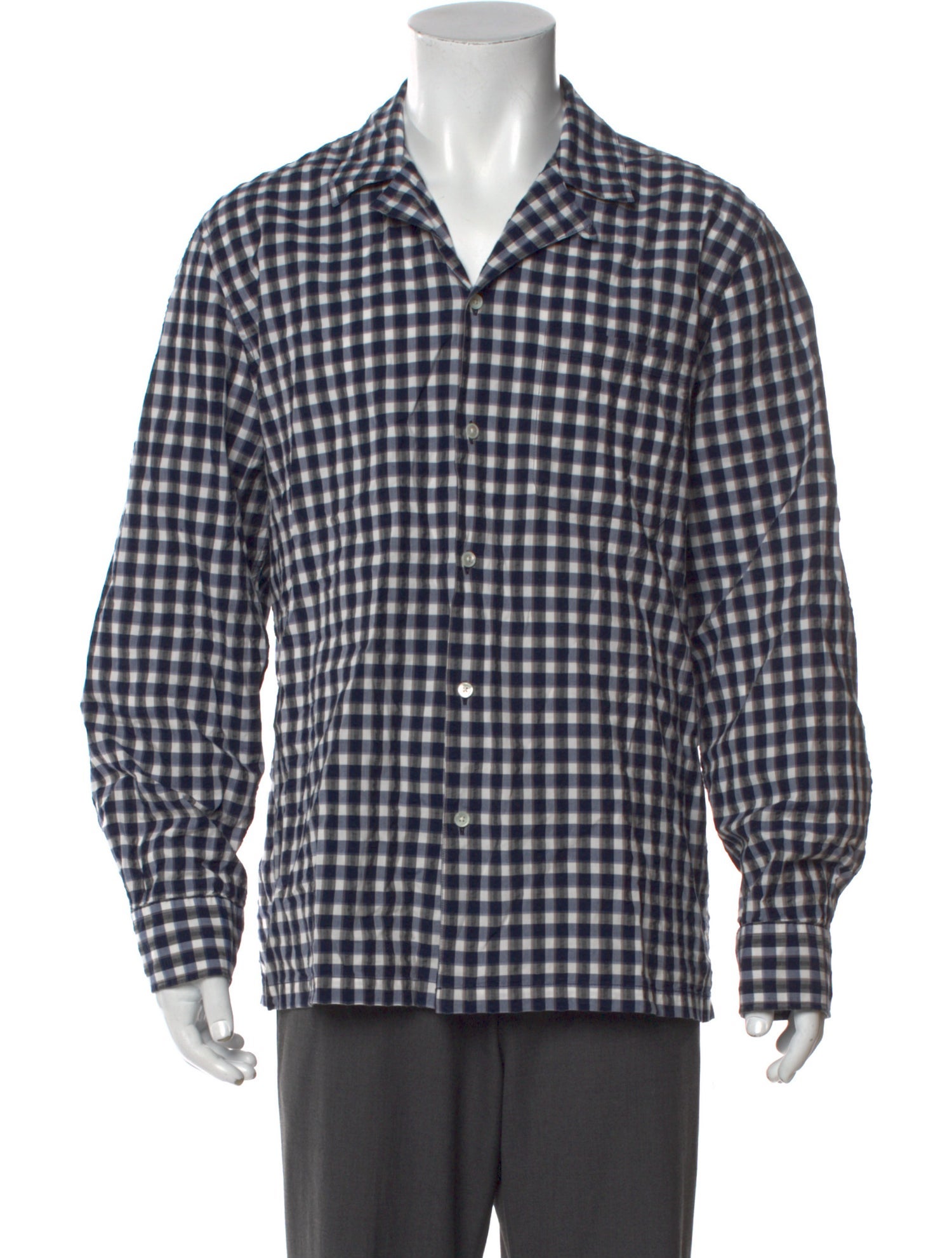 Officine Generale Plaid Print Long Sleeve Shirt