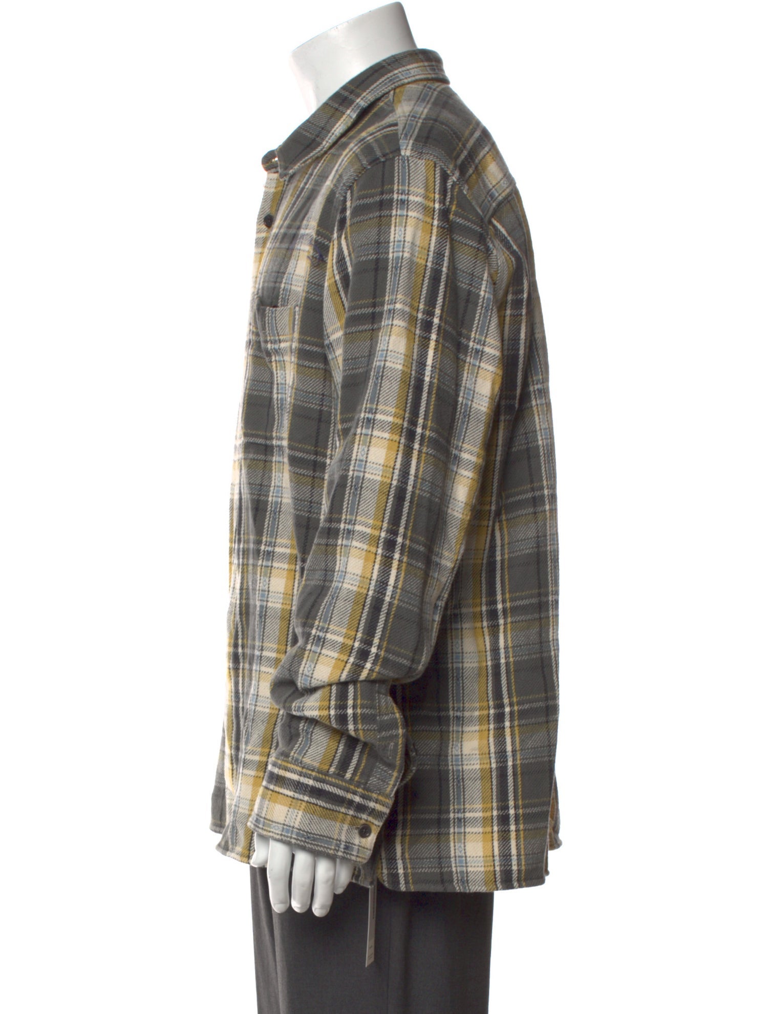 Officine Generale Plaid Print Long Sleeve Shirt