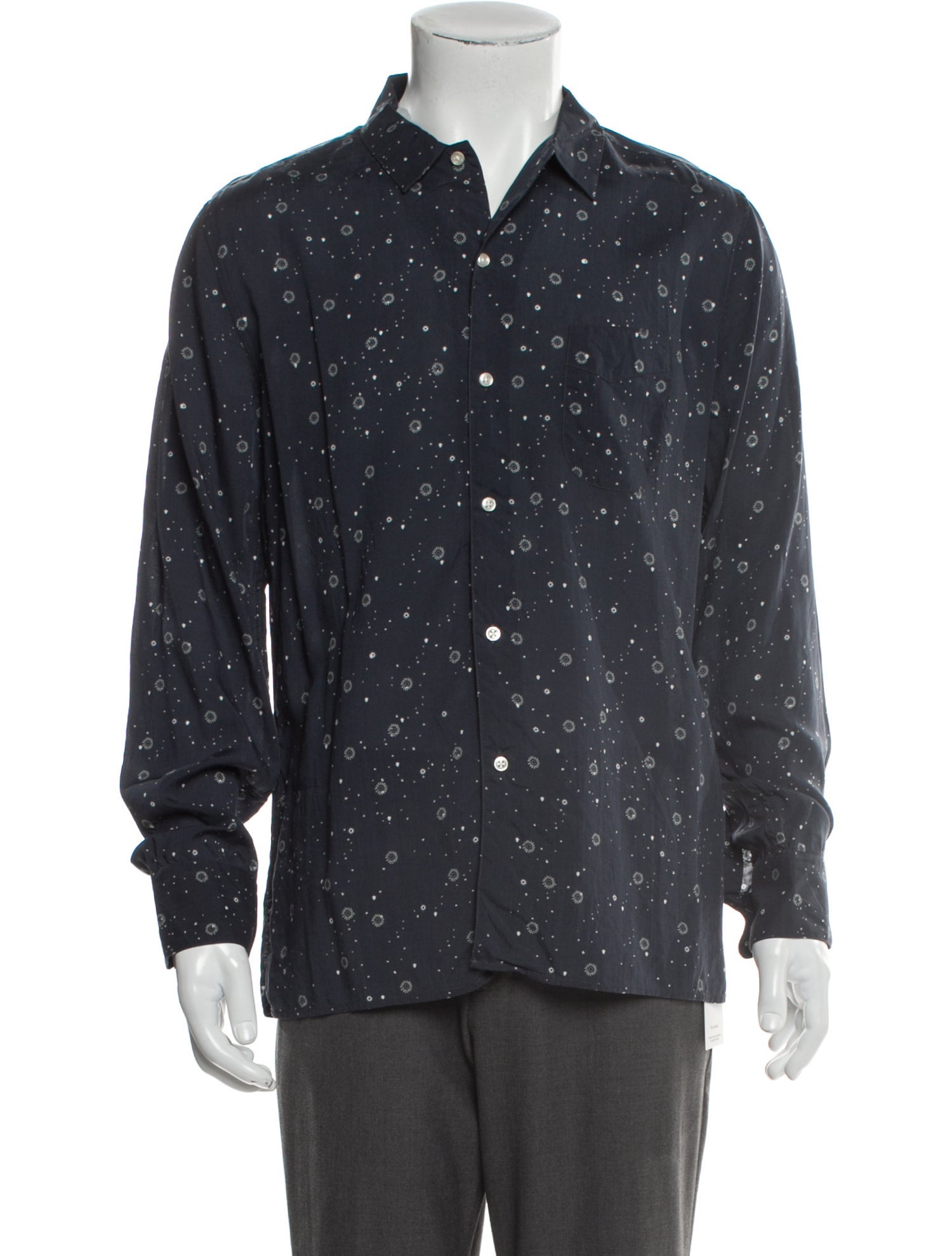 Officine Generale Printed Long Sleeve Shirt
