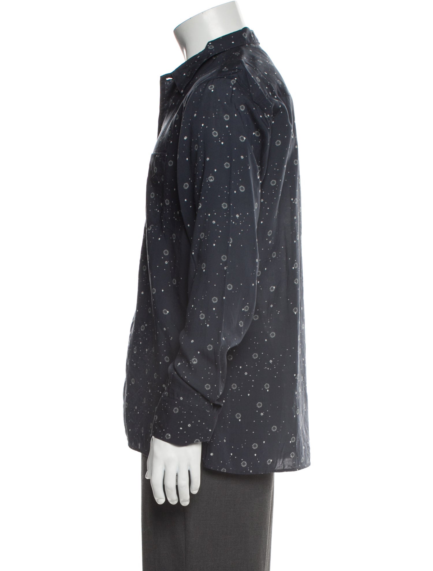 Officine Generale Printed Long Sleeve Shirt