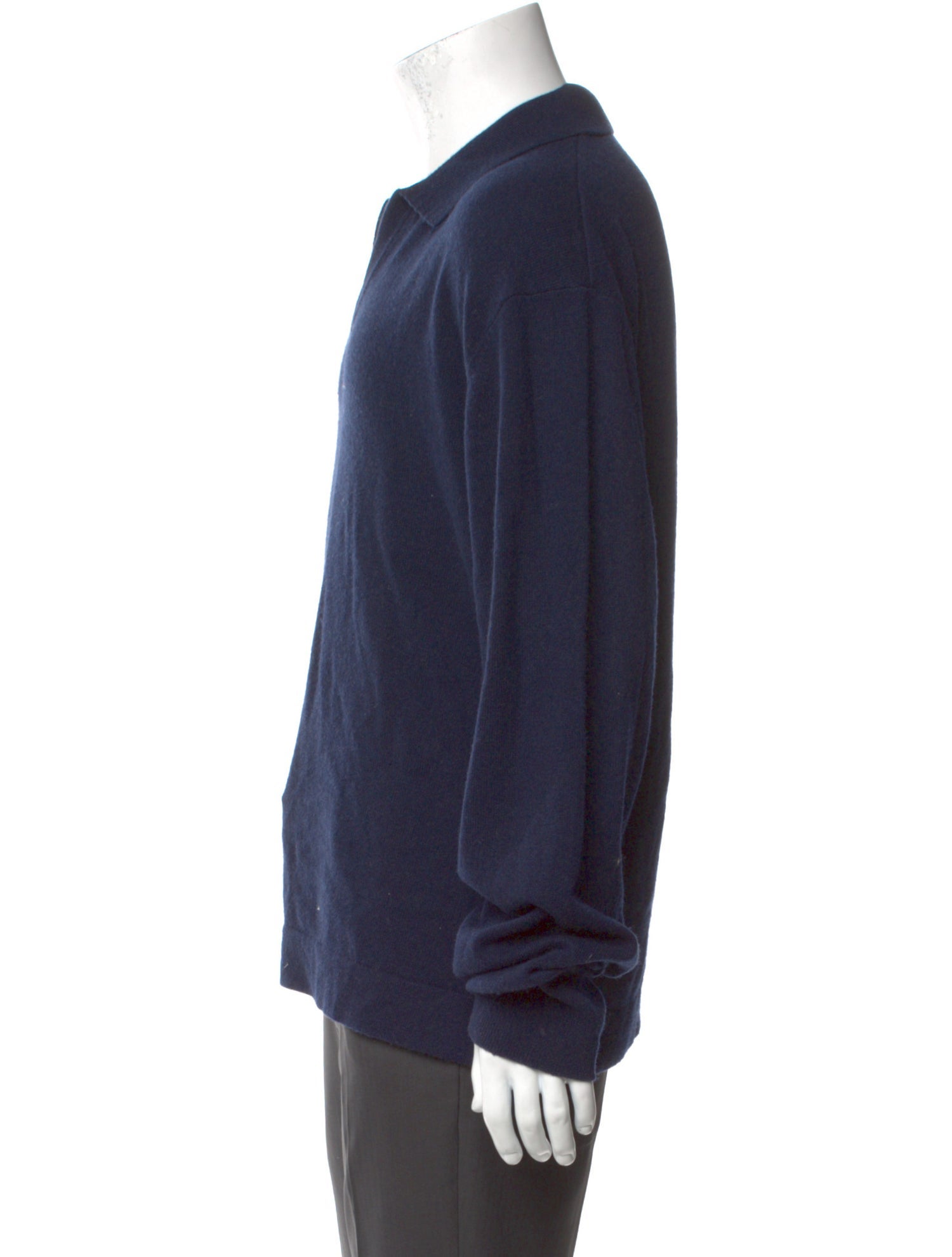 Officine Generale Cashmere V-Neck Polo Sweater