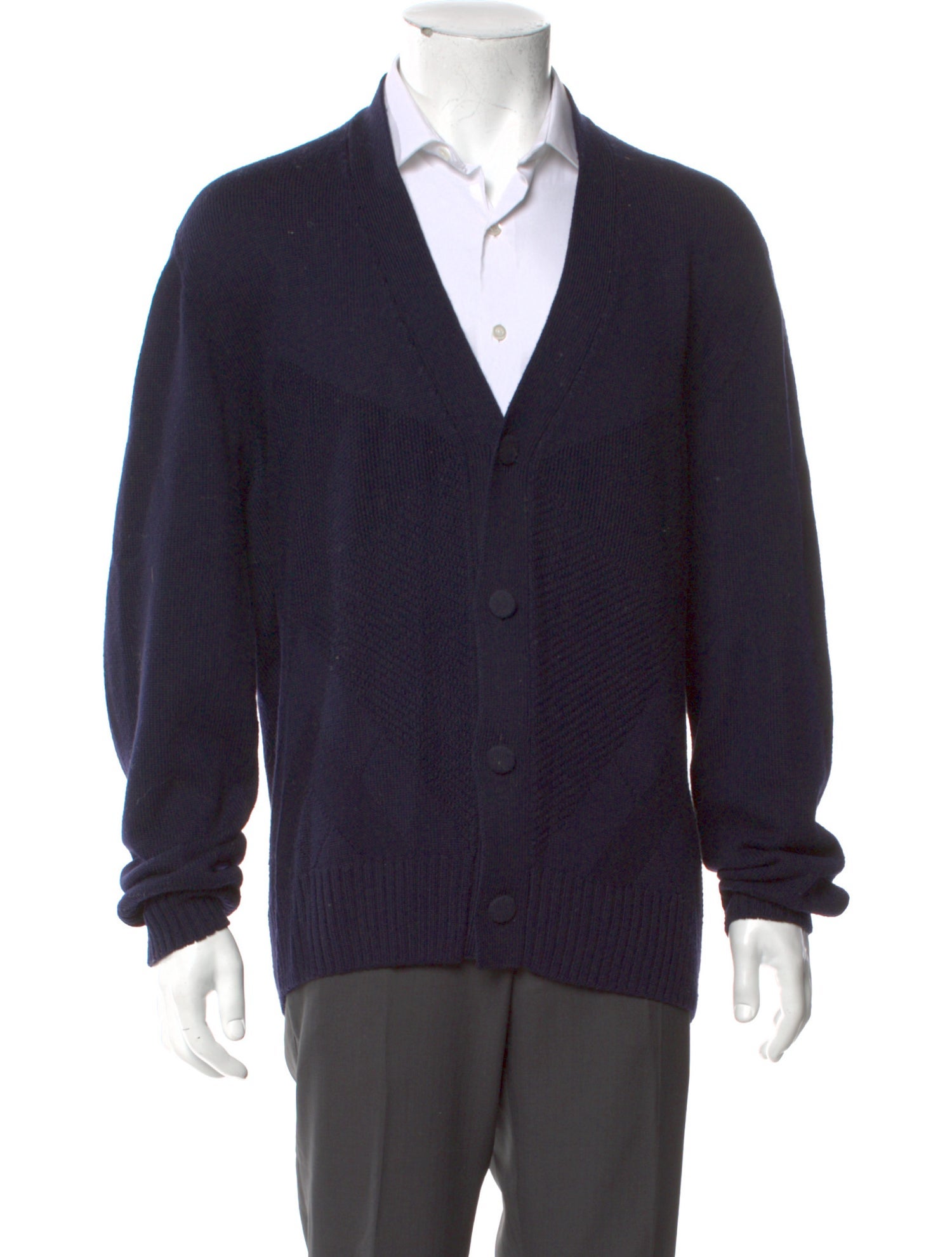 Officine Generale Virgin Wool V-Neck Cardigan