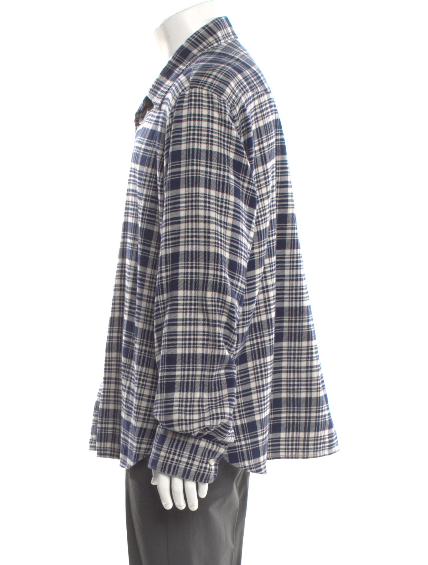 Officine Generale Plaid Print Long Sleeve Shirt