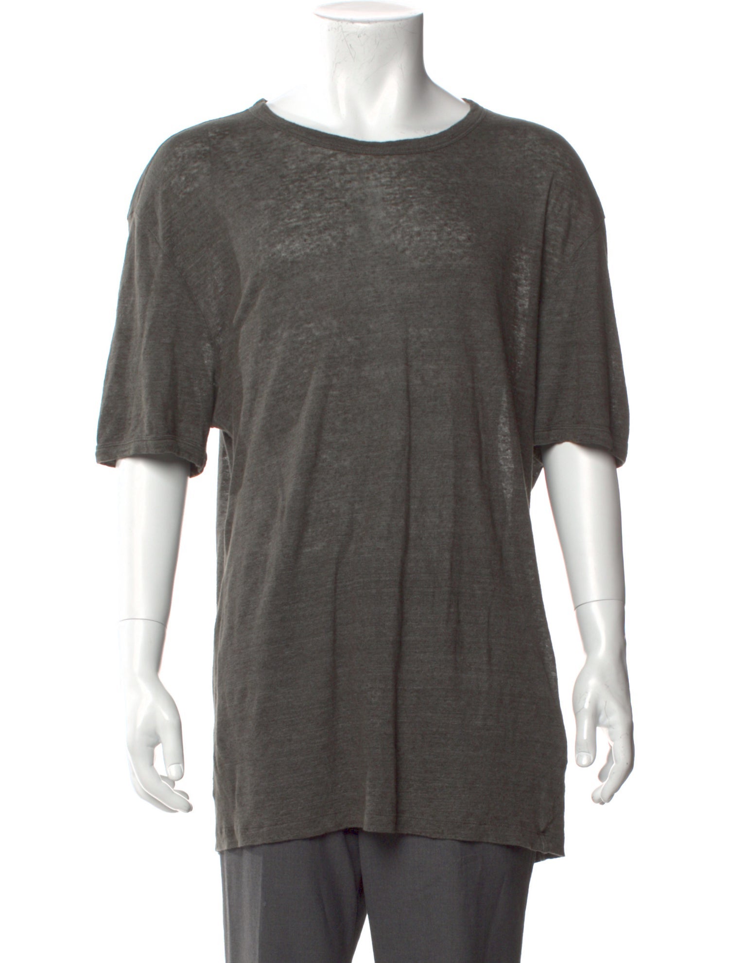 Officine Generale Linen Crew Neck T-Shirt