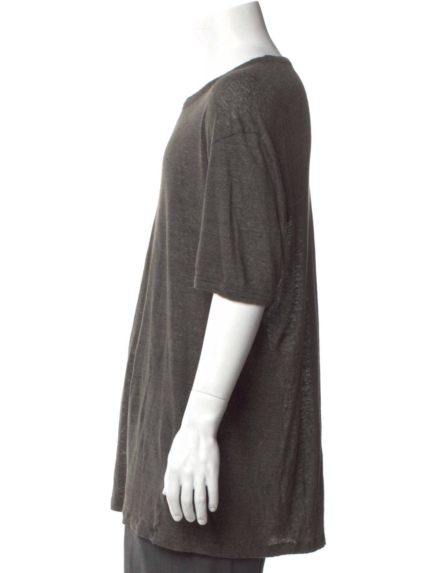 Officine Generale Linen Crew Neck T-Shirt